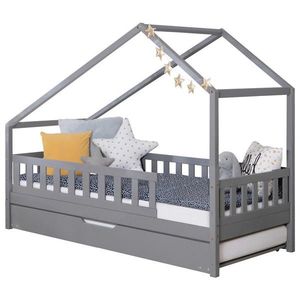 MID.YOU DĚTSKÁ POSTEL SE STŘÍŠKOU, 90/200 cm, světle šedá obraz