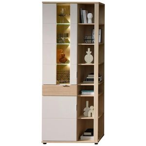 Stylife VITRÍNA, barvy dubu, kašmírová, 80/202/38 cm obraz