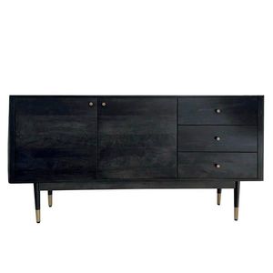 Livetastic ŠIROKÁ KOMODA, akácie, černá, 160/81/42 cm obraz