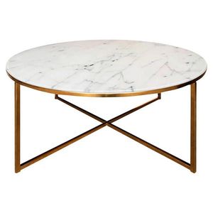 Ambia Home KONFERENČNÍ STOLEK, šedá, bílá, barvy zlata, kov, sklo, 80/80/45 cm obraz
