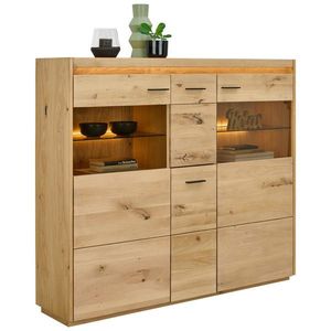 Linea Natura VYSOKÁ KOMODA, jádrový dub, barvy dubu, 153, 8/133, 5/37 cm obraz