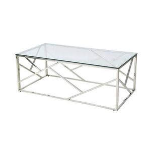 Livetastic KONFERENČNÍ STOLEK, barvy stříbra, čiré, sklo, kov, 120/60/45 cm obraz