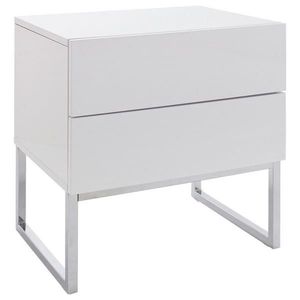 NOČNÍ STOLEK, vysoce lesklá bílá, 50/50/40 cm obraz