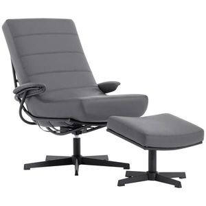 Livetastic RELAXAČNÍ KŘESLO S TABURETEM, textil, šedá obraz