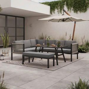 Ambia Garden ZAHRADNÍ JÍDELNÍ SET 5dílné, kov, plast, sklo, textil obraz