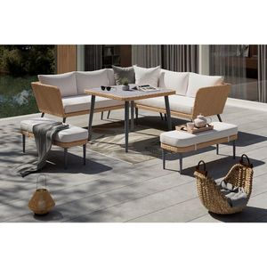 Ambia Garden ZAHRADNÍ JÍDELNÍ SET 6dílné, kov, plast, textil obraz