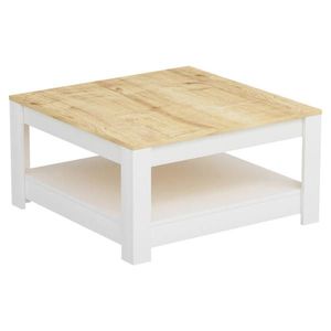 Livetastic KONFERENČNÍ STOLEK, bílá, barvy dubu, kompozitní dřevo, 89/89/45 cm obraz