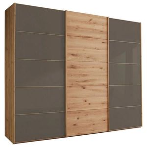 Linea Natura SKŘÍŇ S POSUVNÝMI DVEŘMI, dub, tmavě hnědá, dub bianco, 300/217/67 cm obraz