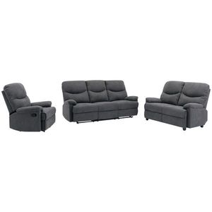 P & B SEDACÍ SOUPRAVA 3+2+1, textil, šedá obraz