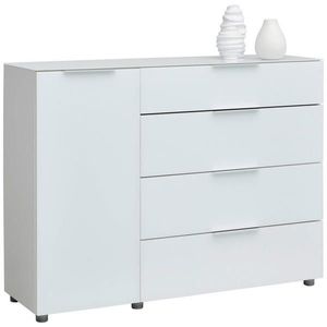 Voleo ŠIROKÁ KOMODA, vysoce lesklá bílá, 135/101/40, 5 cm obraz