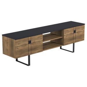 Livetastic NÍZKÁ KOMODA, černá, barvy vlašských ořechů, 160/50/35 cm obraz