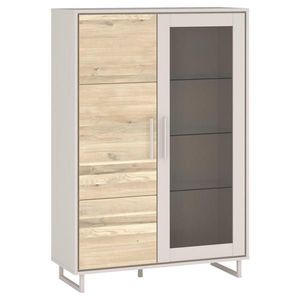 Livetastic VITRÍNA, dub, dub bianco, 102/148/40 cm obraz
