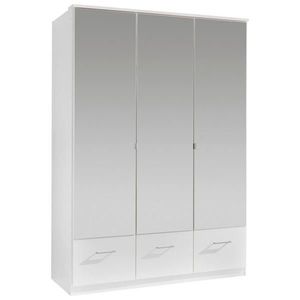 MID.YOU ŠATNÍ SKŘÍŇ SE ZRCADLEM, bílá, 135/199/58 cm obraz