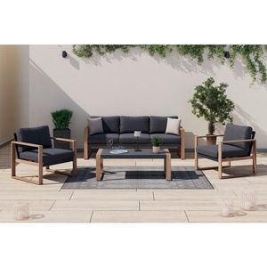 Ambia Garden ZAHRADNÍ SEDACÍ SOUPRAVA 4dílné, kov, sklo, textil obraz