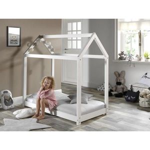 Vipack DĚTSKÁ POSTEL SE STŘÍŠKOU, 70/140 cm bílá obraz