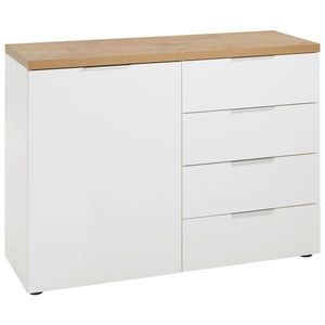 Xora KOMODA, bílá, barvy dubu, 120/89/43 cm obraz