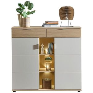 Stylife VYSOKÁ KOMODA, barvy dubu, kašmírová, 128/119/38 cm obraz