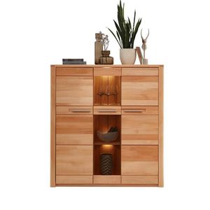 Carryhome VYSOKÁ KOMODA, jádrový buk, jádrový buk, 127/137/40 cm obraz