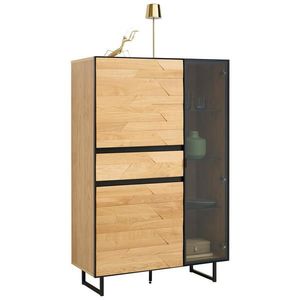 Linea Natura VYSOKÁ KOMODA, divoký dub, černá, divoký dub, 95/148, 8/42 cm obraz