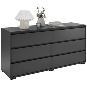 Carryhome ŠIROKÁ KOMODA, antracitová, 160/79/48 cm obraz