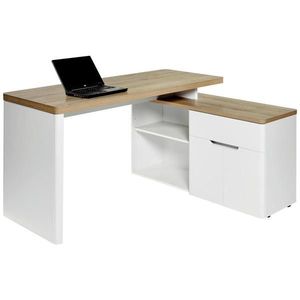 Venda PSACÍ STŮL S ÚLOŽNÝM PROSTOREM, bílá, barvy dubu, 140/77/117, 5 cm obraz