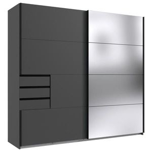 MID.YOU ŠATNÍ SKŘÍŇ SE ZRCADLEM, čiré, antracitová, 225/210/64 cm obraz
