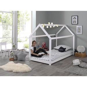 Vipack DĚTSKÁ POSTEL SE STŘÍŠKOU, 90/200 cm bílá obraz