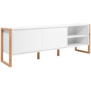 MID.YOU KOMODA POD TELEVIZI, bílá, dub artisan, 160/55/40 cm obraz