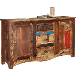 Landscape KOMODA, recyklované dřevo, vícebarevná, 150/85/40 cm obraz