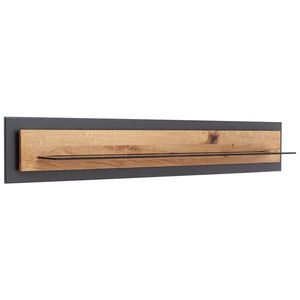 Linea Natura NÁSTĚNNÁ POLICE, trámový dub, antracitová, barvy dubu, 150/26/23 cm obraz