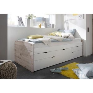 Carryhome VÝSUVNÁ POSTEL, 90-180/200 cm přírodní barvy, bílá obraz