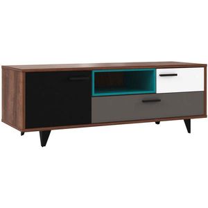 Carryhome KOMODA POD TELEVIZI, zelená, černá, bílá, barvy dubu, šedá, 155/54/52 cm obraz