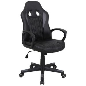 MID.YOU HERNÍ ŽIDLE, vzhled kůže, síťovina, šedá, černá obraz