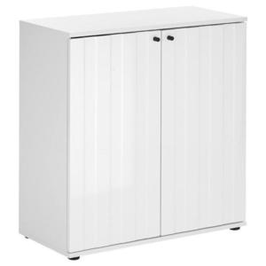 KOMODA, vysoce lesklá bílá, 80/83/38 cm obraz