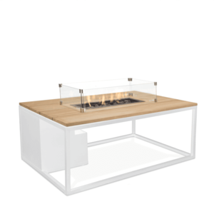 COSI Stůl s plynovým ohništěm COSI- typ Cosiloft 120 bílý rám / deska teak obraz