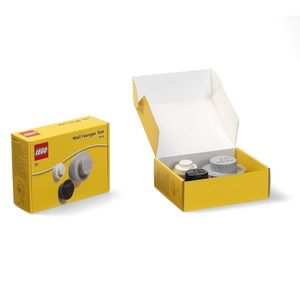Věšák na zeď, 3 ks, více variant - LEGO Barva: bílá, černá, šedá obraz