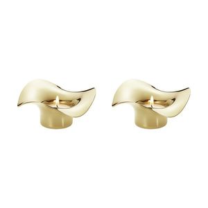 Zlacený čajový svícen Cobra, set 2ks - Georg Jensen obraz