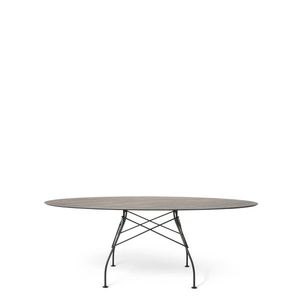 Venkovní stůl GLOSSY OVAL, více variant - Kartell Barva: Starý Bronz/černá obraz