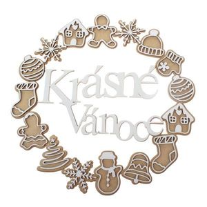 Dřevěný věnec - Krásné Vánoce obraz