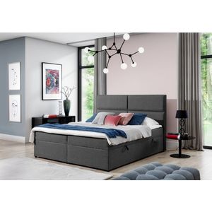Boxspring PILANSI 13 140x200, tmavě šedá látka obraz