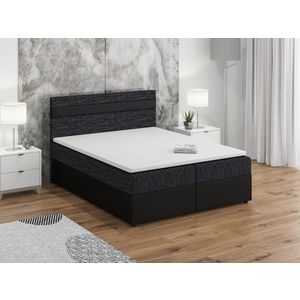 Postel boxspring MACAO 180x200 cm, černá látka/černá ekokůže obraz
