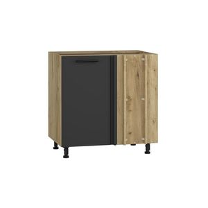 Dolní rohová skříňka MARCIE DN-100/82, korpus: dub craft, dvířka: antracit obraz