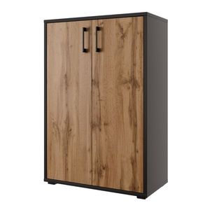 Skříňka NEJBY GIANNI PREMIUM typ 1, korpus: antracit, dvířka: dub wotan obraz