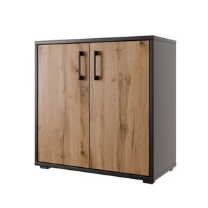 Skříňka NEJBY GIANNI PREMIUM typ 2, korpus: antracit, dvířka: dub wotan obraz