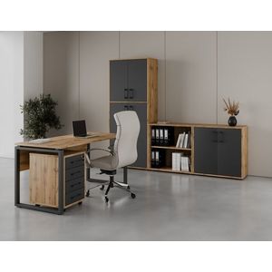 Kancelářská sestava NEJBY GIANNI PREMIUM 2, dub wotan/antracit obraz