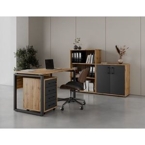 Kancelářská sestava NEJBY GIANNI PREMIUM 3, dub wotan/antracit obraz