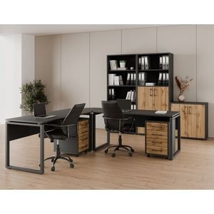 Kancelářská sestava NEJBY GIANNI PREMIUM 5, antracit/dub wotan obraz