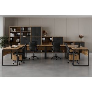 Kancelářská sestava NEJBY GIANNI PREMIUM 6, dub wotan/antracit obraz
