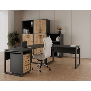 Kancelářská sestava NEJBY GIANNI PREMIUM 1, antracit/dub wotan obraz