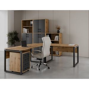 Kancelářská sestava NEJBY GIANNI PREMIUM 1, dub wotan/antracit obraz
